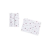 Mulltuch 3er Pack Sternchen rot