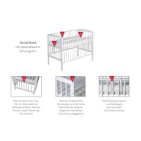 Beistellbett Micky Plus weiß 60x120 cm