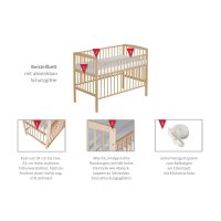 Beistellbett Micky Plus natur 60x120 cm