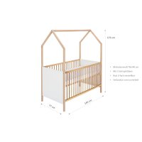 Hausbett Venice weiß/geölt 70x140 cm