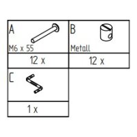 Schrauben M6x55 und Kloben für Kombi-Kinderbett Conny