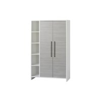 Schrank 2 Türen mit Seitenregal Eco Silber