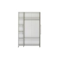 Schrank 2 Türen mit Seitenregal Eco Silber
