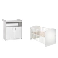 Sparset 2-tlg Classic White (Bett, Wickelkommode)