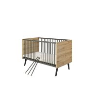 2-tlg Sparset Morris Oak bestehend aus Bett, Umbauseiten, Wickelkommode