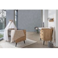 2-tlg Sparset Morris Oak bestehend aus Bett, Umbauseiten, Wickelkommode