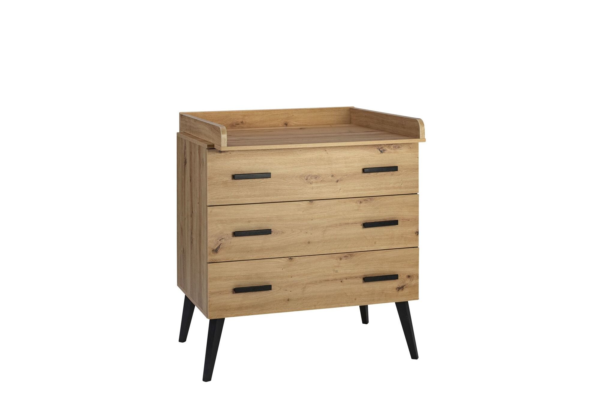 Schardt Wickelkommode Morris Oak mit drei Schubladen im Dekor Artisan Oak