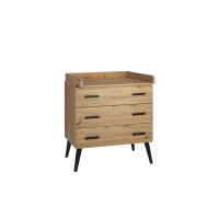 MORRIS OAK Wickelkommode 3 Schübe, Dekor Artisan Oak