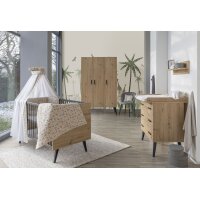 3-tlg Kinderzimmer Morris Oak mit Schrank 3 Türen