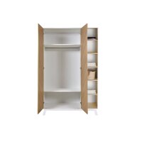 Schrank 2 Türen mit Seitenregal Venice Fishbone White