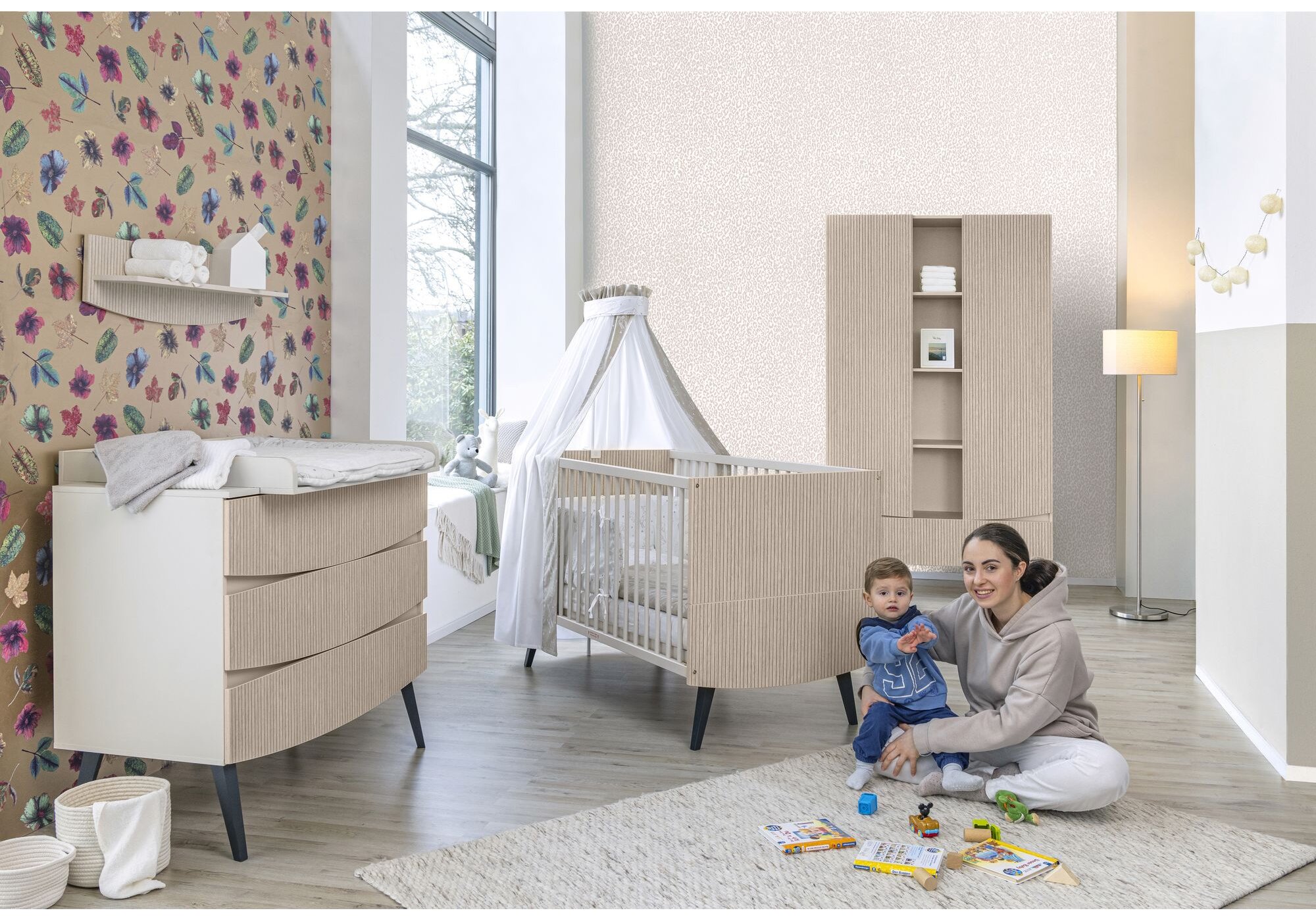 Schardt Kinderzimmer-Set Smile mit Kombi-Kinderbett, Wickelkommode und Schrank