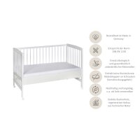 Beistellbett Micky weiß 60x120 cm mit Rollen