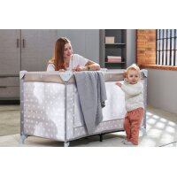 Reisebett 60x120 cm Herzchen grau