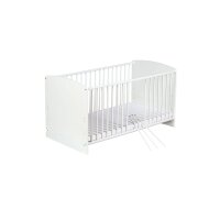 Komplettbett Classic-Line weiß 70x140 cm mit Bettset Origami beige