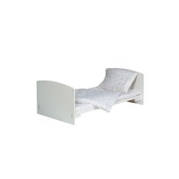 Komplettbett Classic-Line weiß 70x140 cm mit Bettset Origami beige