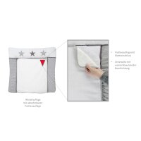 Wickelauflage 80x75 cm Big Stars grey