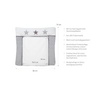 Wickelauflage 80x75 cm Big Stars grey