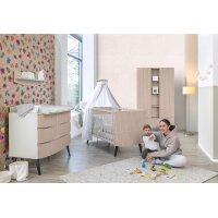 SMILE Schrank 2 Türen mit Mittelregal, Dekor Connery natur/Carat beige
