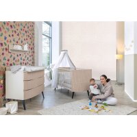 SMILE Kombi-Kinderbett 70x140 cm, Dekor Connery natur/Carat beige