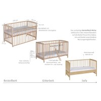 Beistellbett Micky natur 60x120 cm