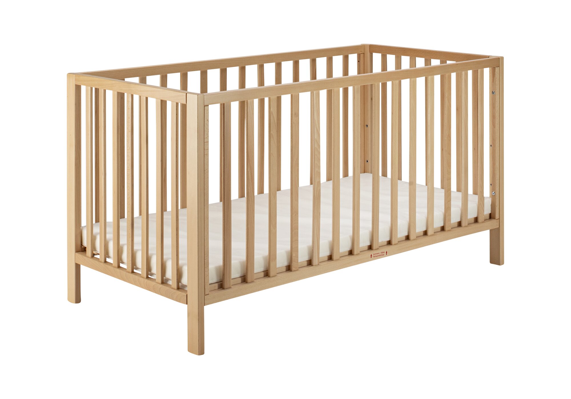 Schardt Gitterbett Mika 70x140 cm aus Buche massiv, naturfarben lackiert
