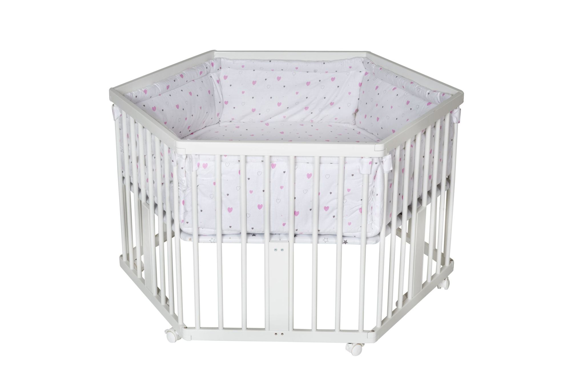 Parc Bebe 6 Angles Solitaer Blanc Petits Cœurs Rose Schardt Gmbh Co Kg